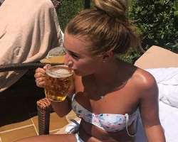 Dani Dyer consuming alcohol